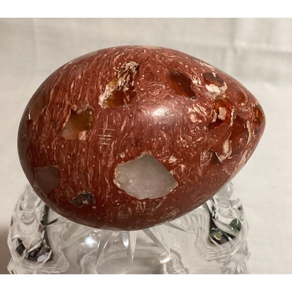Mexican Fire Opal Egg Solid Stone Easter Egg Decor Paperweight Polished - Picture 2 of 14
